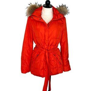 MaxMara Red Ski Jacket with Fur Trim
